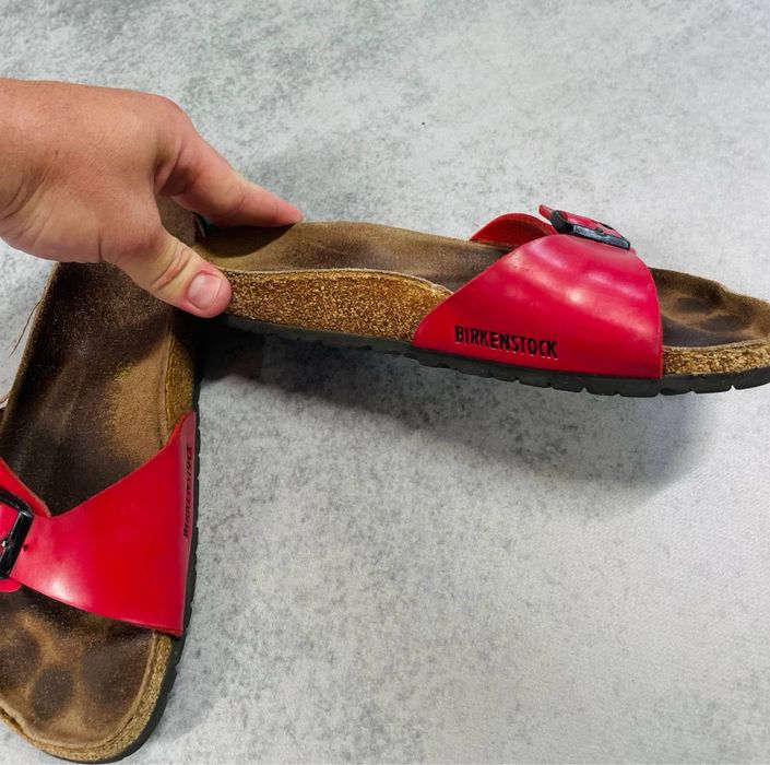 Жіночі сандалі birkenstock червоні, біркенштокі оригінал