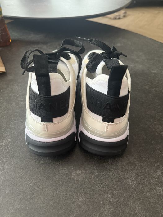 Sneakersy damskie  Chanel, platforma, czarno-białe