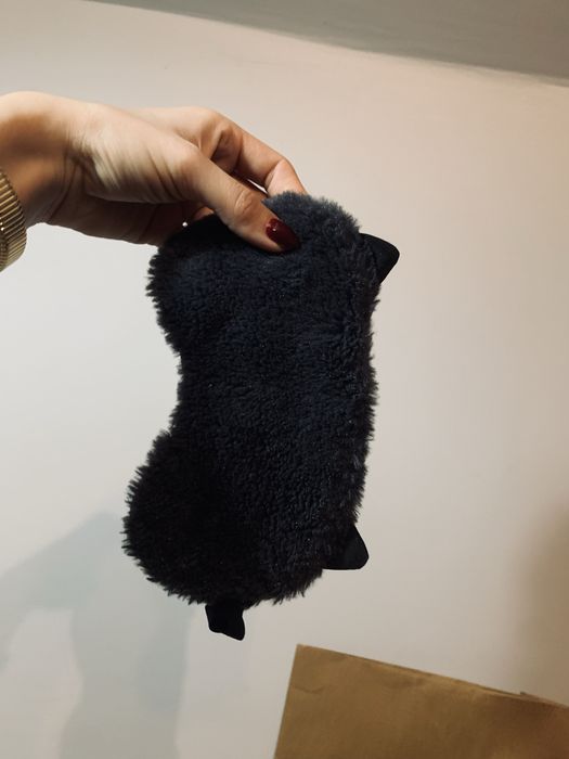 Grafitowa opaska na oczy do spania z uszkami