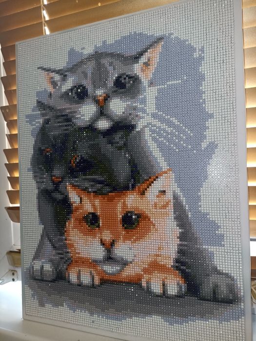 Картина " Милі мордочки" ( алмазна мозаїка)