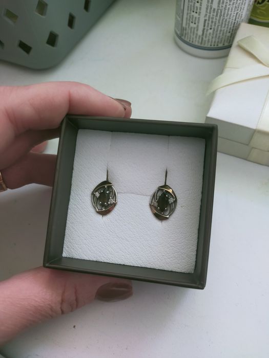 Продам сережки (срібло з золотими вставками)