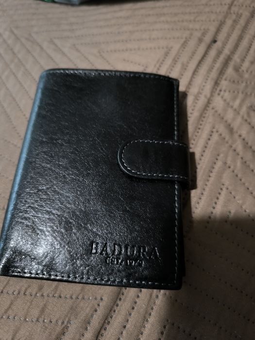 Skórzany portfel Badura nieużywany