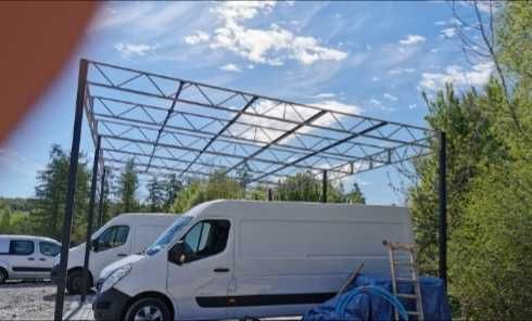 Wiata Konstrukcja skręcana garaż 8m x 12,3m Hala Magazyn Blaszak rolna