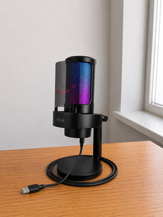 Мікрофон FIFINE AmpliGame A8 RGB USB + перехідник до iPhone