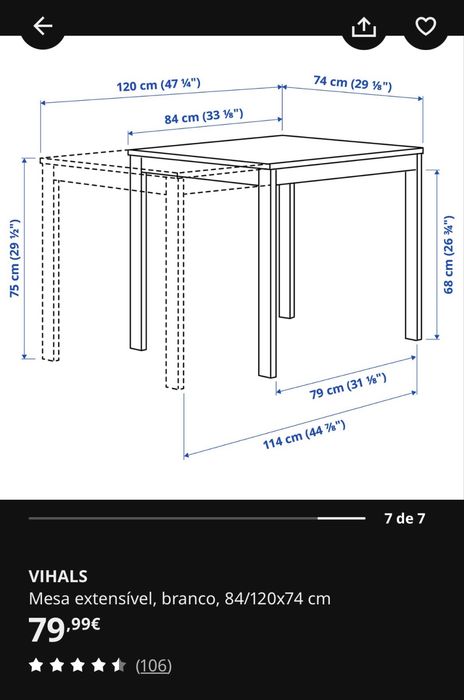 Mesa Vihals Ikea extensivel