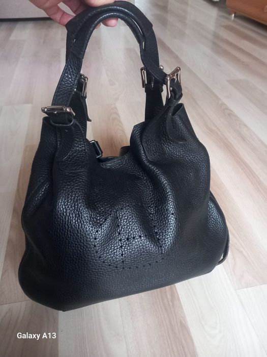 Hermes dwuczęściowa torba skórzana vintage
