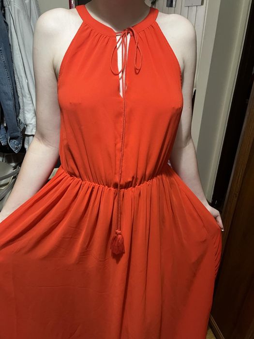 Czerwona suknia h&m M-L