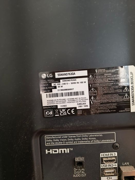 LG nano cell 4K 55 cali