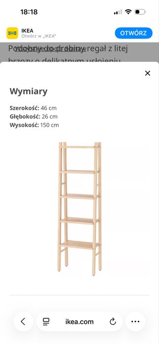 Regał drewniany Ikea Vilto