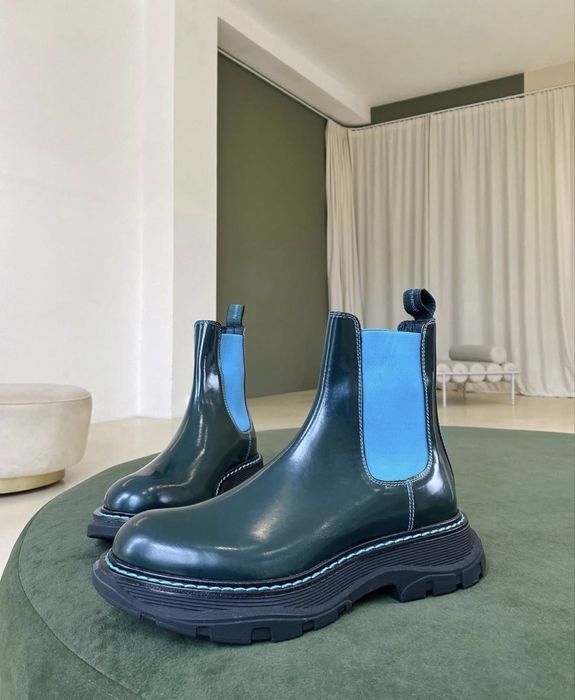 Оригінал сині зелені ботинки-челси Alexander McQueen, Італія