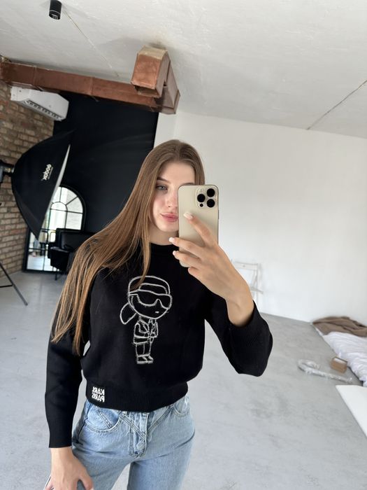 Светр жіночий Karl Lagerfeld червоний/чорний S, L