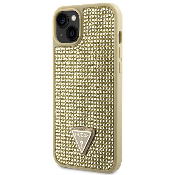 Guess Futerał Do Iphone 13 / 14 / 15 (Rhinestone Triangle) Złoty
