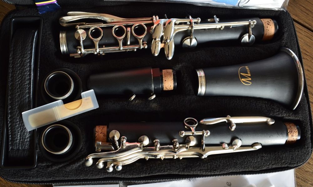 Clarinete Iniciação Monzani MZCL-133B (Sistema Boehm) + Extras – Excelente estado