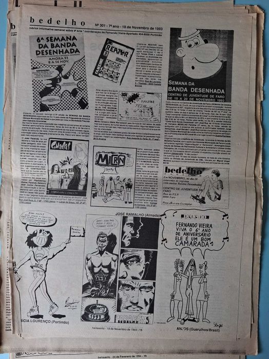 "BEDELHO" Lote de 124 Suplementos de Banda Desenhada , anos 90.