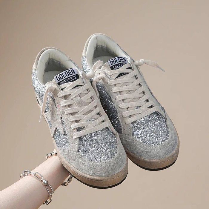 Снікерси Golden Goose • Ball Star/ Кеди Білі Голден Гус Глітер/ Star