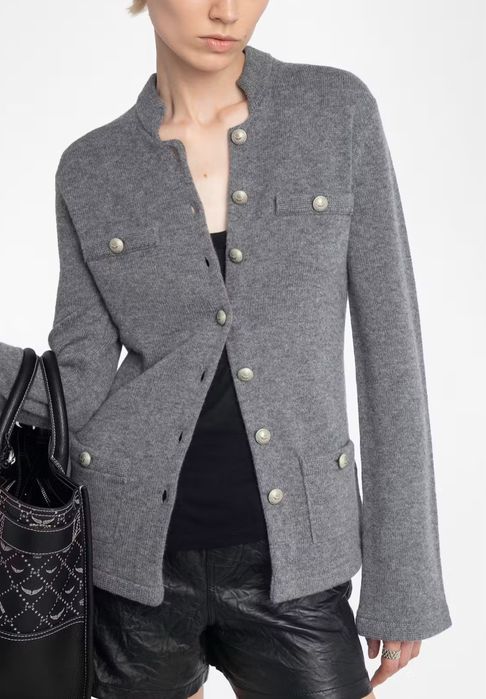 Кардиган серый 2025 Zadig & Voltaire