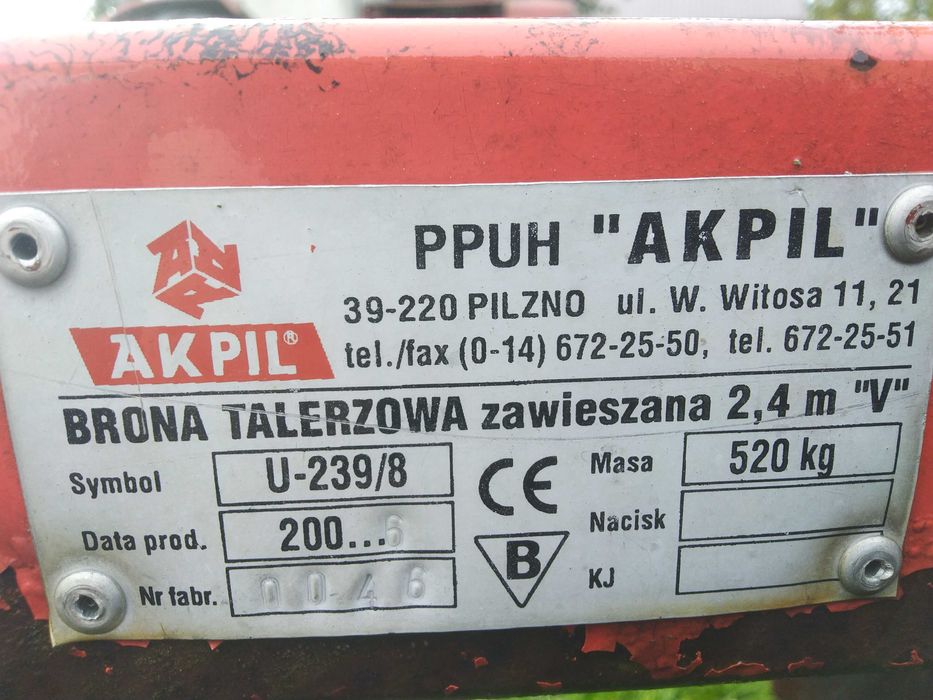 Brona talerzowa 2,4, siewnik amazone d7 specjal II 2,5 m