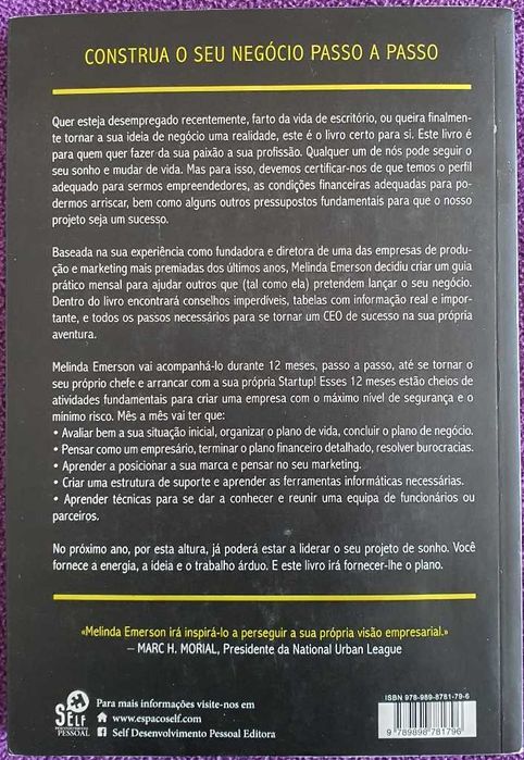 Livro Start Up em 12 Meses de Melinda F. Emerson, como novo