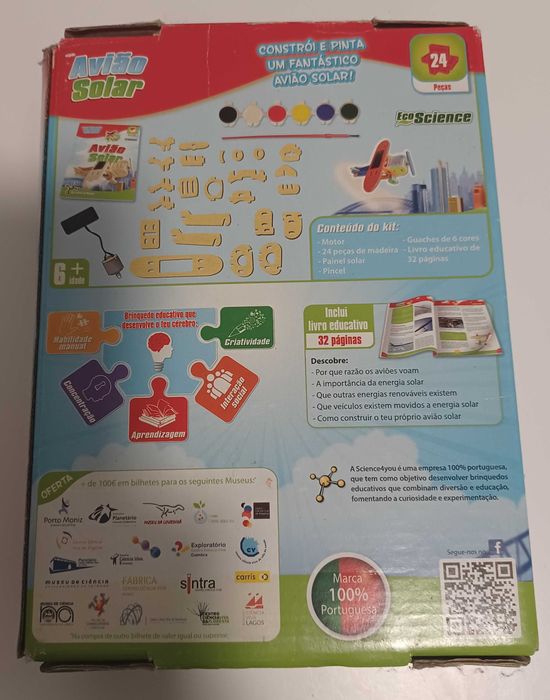 Puzzle 3D Avião Solar - Science4you - Novo