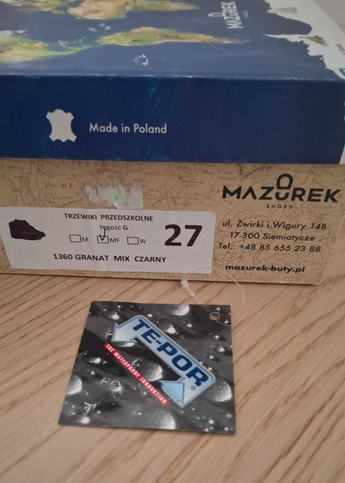 Mazurek skórzane trzewiki zimowe buty r. 27