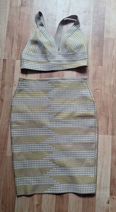 Komplet top spódnica nowe L