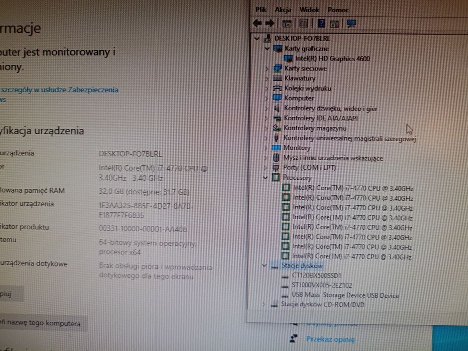 Komputer Intel, i7, 32gb, HDMI, SSD, wifi, Windows 10