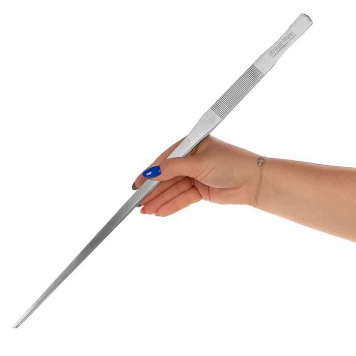 Pęseta metalowa prosta długa 48cm do terrarium, akwarium