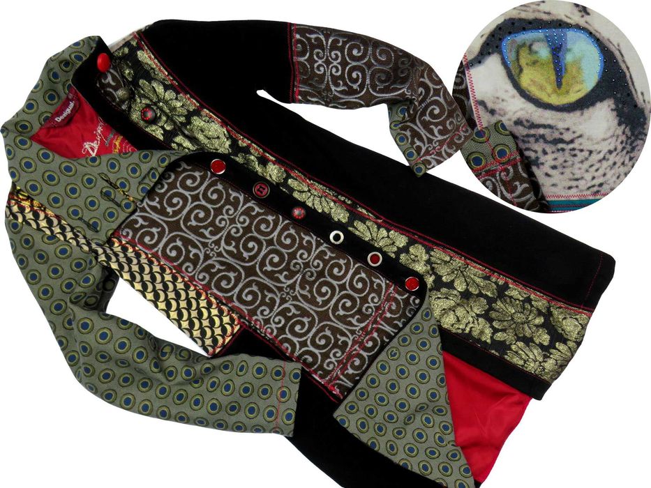 Desigual Patchwork unikatowy płaszcz S/M -50%