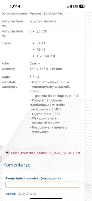 Zasilacz UPS Eaton Protection Station 650