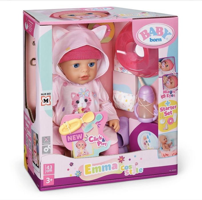 Лялька Baby Born Бебі Борн Click & Play  клік Плей Емма в костюмі з вушками (43 см) 841020