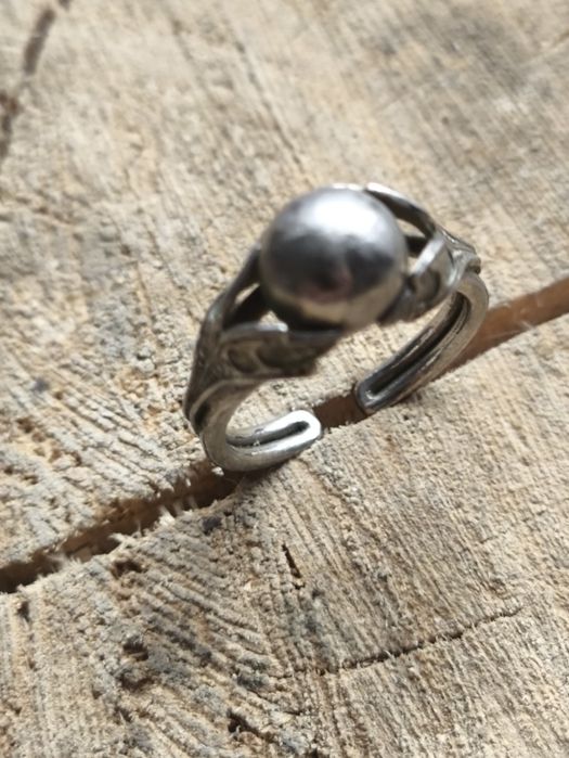 Pierścionek kula ,kulka ,sferyczny . Vintage