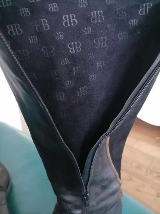 Klasyczne kozaki skorzane Badura 37 czarne zapinane