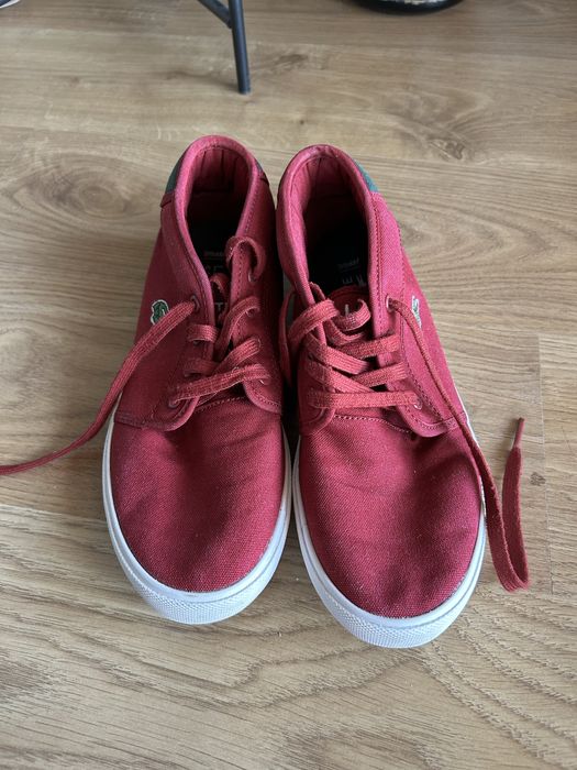 Bordowe Tenisowki Lacoste z wysoka cholewka. 37