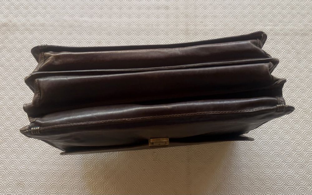 Mala de executivo de Couro, castanha