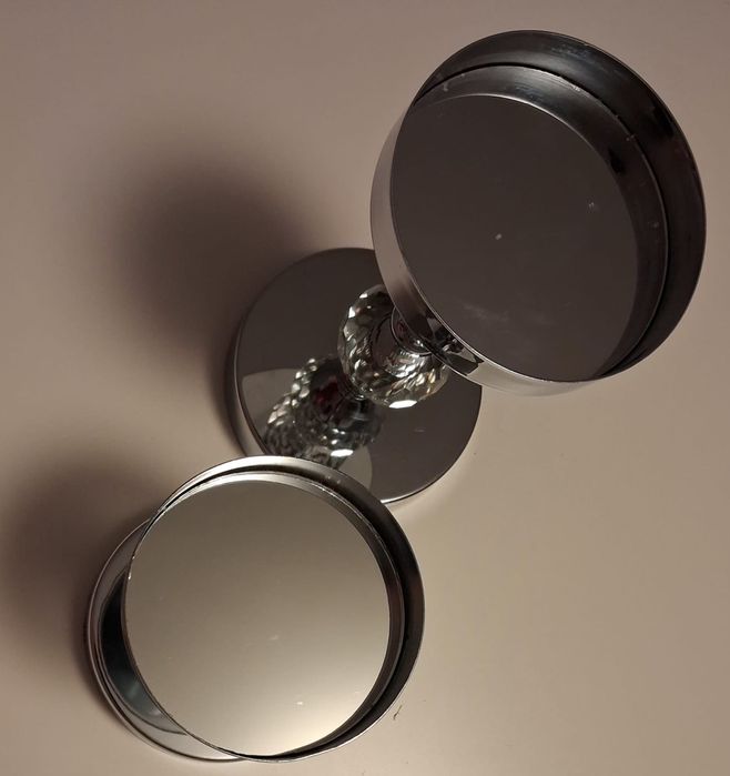 Świeczniki srebrne z kryształowymi kulami