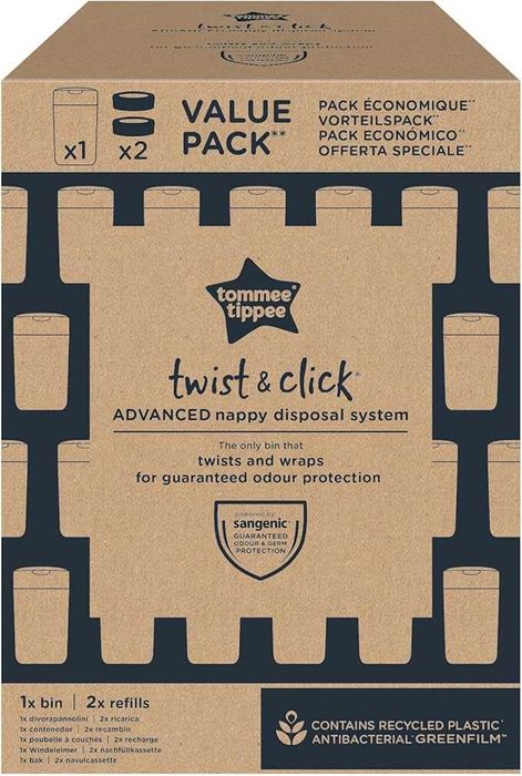 Tommee Tippee Recipiente para fraldas Twist & Click,