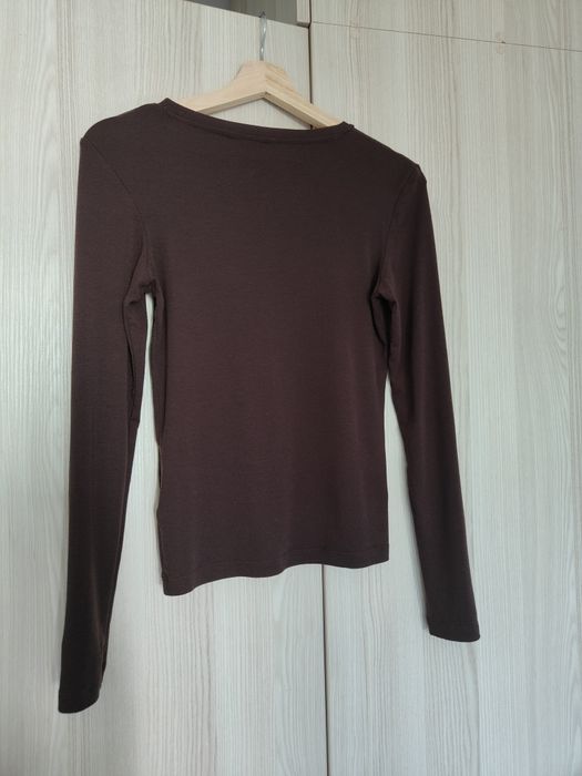 Brązowy longsleeve z dodatkiem wełny, Mohito S