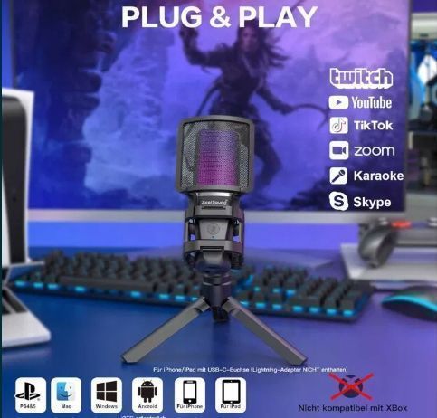 Zealsound Mikrofon Gamingowy Usb Pc, Do Streamingu Podcast Studio