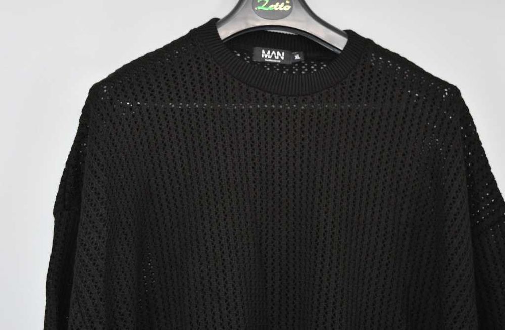 Ażurowy sweter męski Boohoo XL krótki rękaw