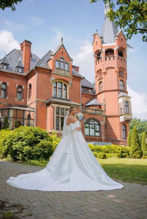 Suknia ślubna, rozmiar 38 , Sukienka Z Długim Trenem