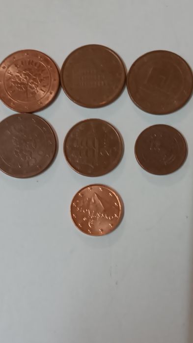 Lote moedas 1 2 5 cêntimos (raras)