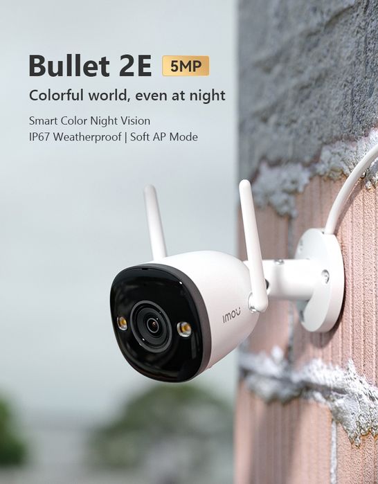 Знижка Imou Bullet 2Е 5 Mp 3.6 mm F42FP  Wifi Відеокамера •
