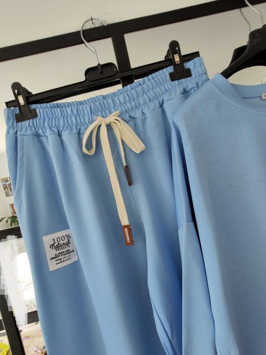 Komplet dresowy dzianina oversize bluza wiskoza M L XL