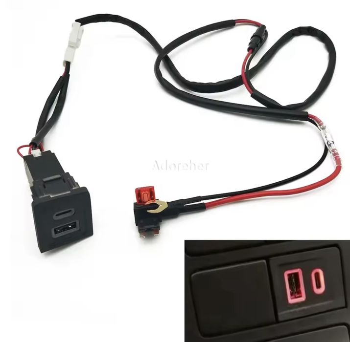 carregador USB duplo (USB-A e USB-C)