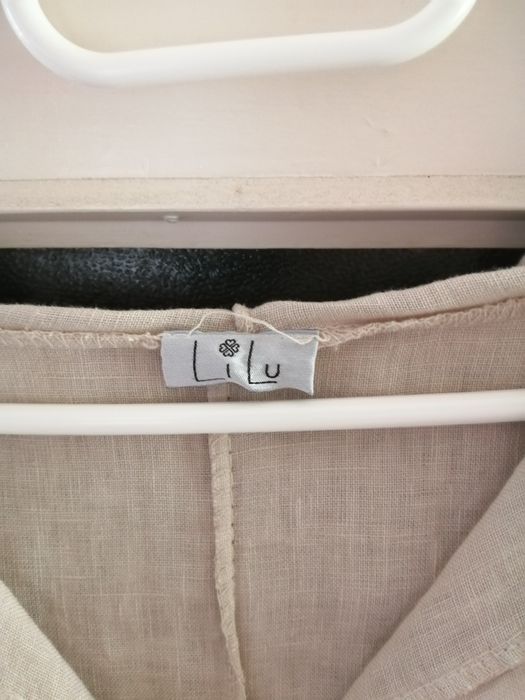 Sukienka 100%len beżowa długa