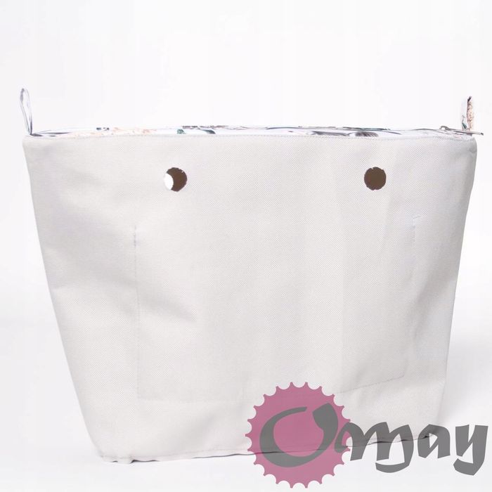 Organizer OBAG STANDARD cudne konwalie jasny szary 2 kieszenie OMAY.PL