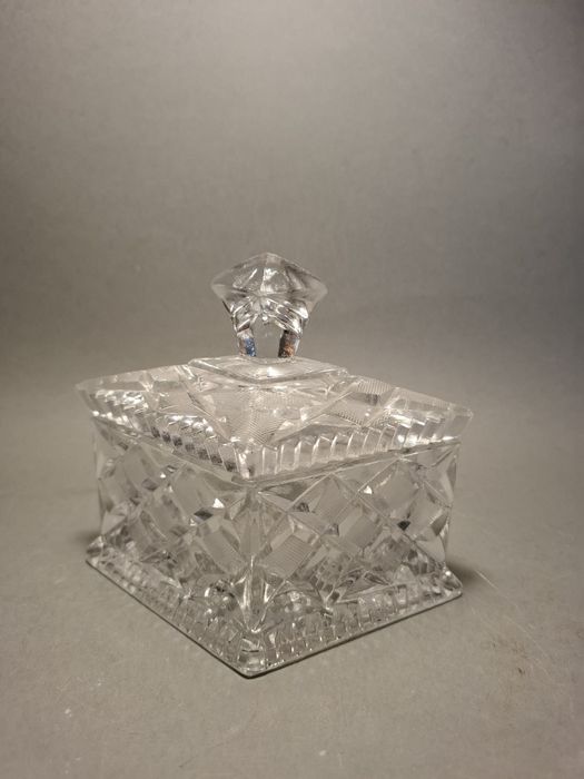 Szklana cukiernica musztardniczka