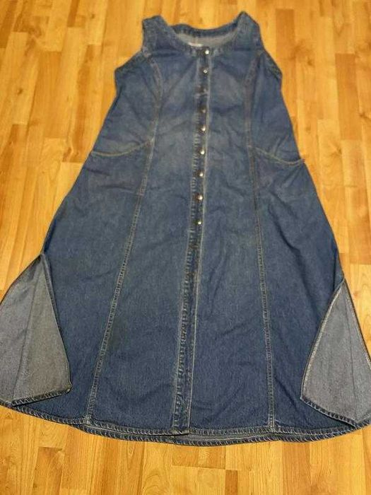 Длинный джинсовый сарафан большой размер 56-58 катон новый