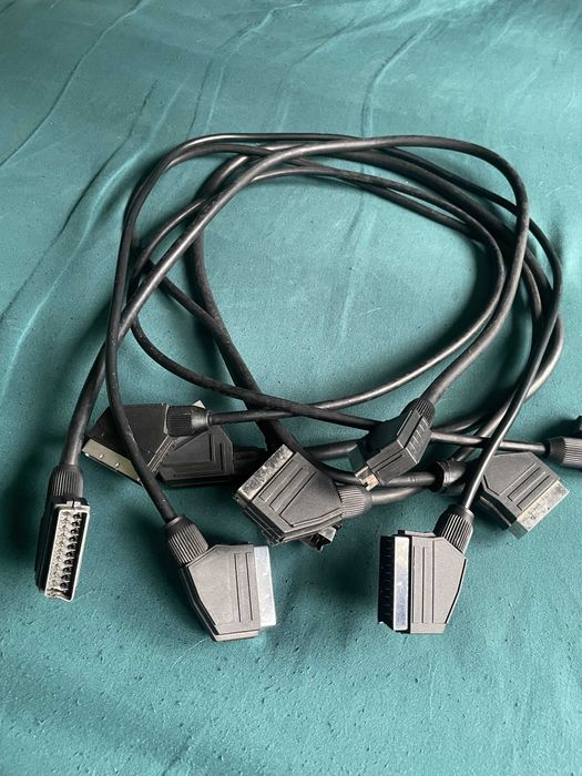 5 kabli Euro Scart do dekodera/magnetowid