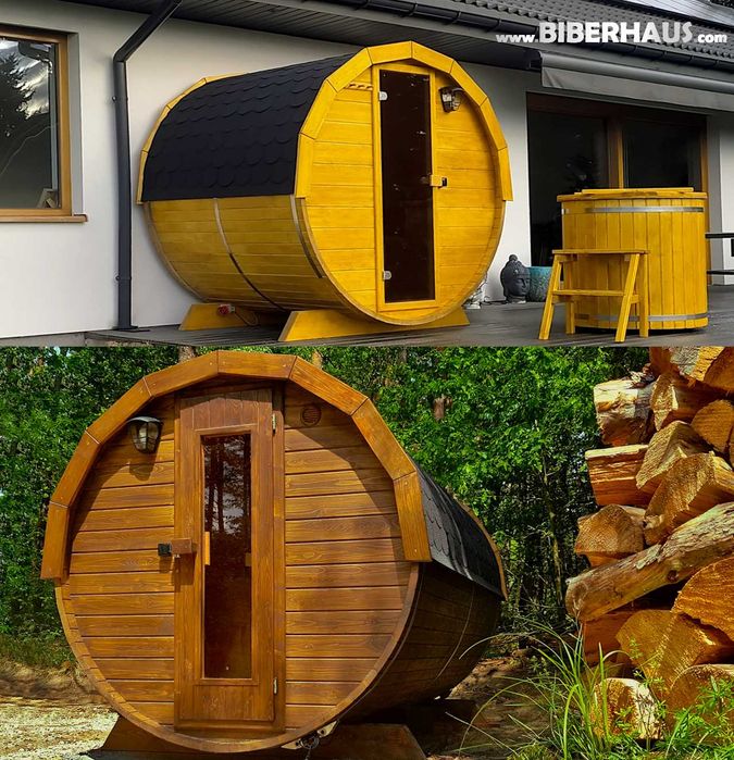 SAUNA Ogrodowa 200 cm + GRATIS Beczka / Wiata + Akcesoria